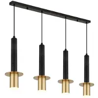 Globo Lighting Hängeleuchte SHANNA, Metall, Schwarz, GU10, Steinoptik, 4-flammig