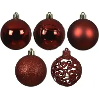 Décoris Christmas tree decoration balls, red, box of 35 units
