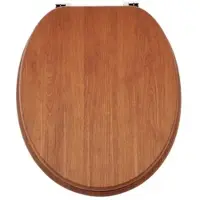 SINOBATH WC-Sitz mit Absenk-Automatik Rotbraunes Holzmaser Dekor