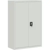 Décoshop26 - Büroschrank mit 2 Türen und 3 verstellbaren Einlegeböden 90 x 40 x 140 cm grauer Stahl DEC024456 DEC024456