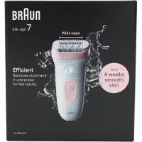 Braun Silk·épil 7 – Epilierer für einfache Haarentfernung – Lang anhaltend glatte Haut – 7-000 – Weiß/Flamingo