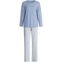 Calida Schlafanzug "Striped Dreams" 2 tlg. aus weicher Interlock-Qualität, mit langen Ärmeln, Hose gestreift