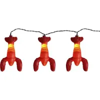 Best Season LED-Party-Kette "Lobster" 8tlg. orangefarb. Hummer,warmwhite LED, m.Trafo, outdoor, 476-15
