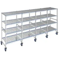 Tournus Ausstattung Fahrbares Regal mit herausnehmbaren Clayettes 4 Ebenen 175 x 381,2 x 56 cm - ALH3812R