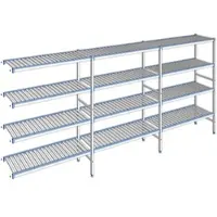 Tournus Ausstattung Regal mit herausnehmbaren Clayettes 4 Ebenen Aluminium 175 x 393.5 x 40 cm - ACB3935