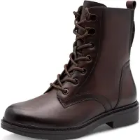 Tamaris Damen Stiefelette Leder Anflechter-Machart Schnürung 8-85107-43, Größe:41 EU, Farbe:Braun