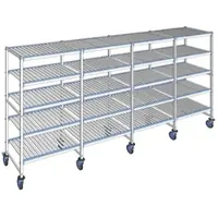 Tournus Ausstattung Fahrbares Regal mit herausnehmbaren Clayettes 5 Ebenen 175 x 381,2 x 56 cm - ALI3812R