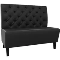 BIG Möbel Gastro Sitzbank Paris | 180 cm breit | Kunstleder Schwarz | Chesterfield | Dinerbank