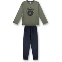 Sanetta Schlafanzug "Pyjama Pyjama Teens Gorilla lang", Herren, Gr. 164, bunt (grün, blau), Obermaterial: 100% Baumwolle CO., Homewear-Sets Schlafanzug