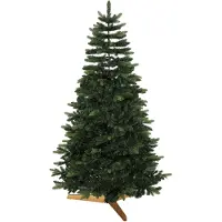 HOMCOM Weihnachtsbaum 180 cm, Edeltanne mit Holzständer, Klappäste