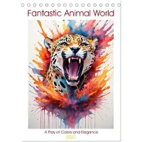 CALVENDO Fantastische Tierwelt: Ein Spiel aus Farben und Eleganz (Schreibtischkalender 2027, DIN A5, Hochformat), 12-Monats-Schreibtischkalender