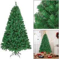 Peviasot Künstlicher Weihnachtsbaum 180 cm Grün, 650 Zweigspitzen, PVC Christbaum mit Metallständer
