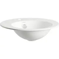 Laufen FORM Einbauwaschtisch von oben, rund, 1 Hahnloch, mit Überlauf, 400x400x140mm, weiß glänzend, H517FM30001041