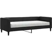 vidaXL Tagesbett mit Matratze Schwarz 80x200 cm Stoff