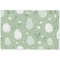 MuchoWow FUSSMATTE Grün - Eier - Muster Schmutzmatte 90x60 cm