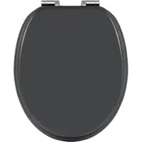 Woltu WC-Sitz mit Absenkautomatik MDF Holzkern Softclose Scharnier Oval