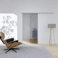 Hansaglas Glasschiebetür Sira 1 900 x 2050 mm Komplettset Silber Muschelgriff SoftClose