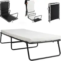 StarTech.com Klappbett mit Matratze - Gästebett 190 x 80 cm - 7 cm Memoryschaummatratze - Tragbar - Metallrahmen - Stauraum - Schwarzer Rahmen