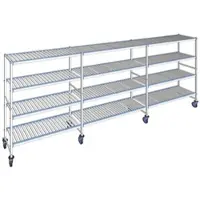 Tournus Ausstattung Fahrbares Regal mit herausnehmbaren Clayettes 4 Ebenen 175 x 467,8 x 50 cm - ALE4678R