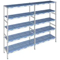Tournus Ausstattung Verstellbares Regal mit 5 Ebenen aus Aluminium 205 x 273.6 x 40 cm - PLK2736