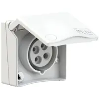 Pce 844-4v CEE-Anbausteckdose Design 16A 4p 4h IP44 (weiß) 8444v