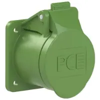 Pce 382-11f4v CEE-Anbausteckdose gerade 55x55mm 16A 2p 24/42VAC >400-500Hz IP44/IP54 TWIST 38211f4v