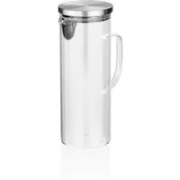 WAS Germany Karaffe, 1,0 ltr., Ø 9,5 cm, Borosilikatglas, Edelstahl, Silikon
