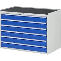 RAU Schubladenschrank m. Anti-Rutsch-Matte 6 Schubl.-XXL 6x120mm