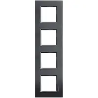 Legrand LNA4802M4AR Abdeckrahmen LIVINGLIGHT: 4-fach, 2 + 2 + 2 + 2 Module, Farbe: Anthrazit
