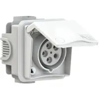 Pce 885-4v CEE-Unterputzsteckdose inkl. UP-Dose Design 16A 5p 4h IP44 (weiß) 8854v