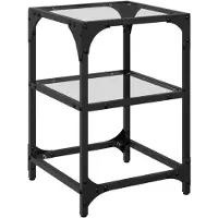 vidaXL Couchtisch mit Glasplatte Transparent 30x30x45 cm Stahl