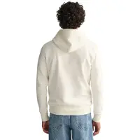 Gant Sweatshirt "Sweatshirt REGULAR SHIELD HOODIE", Herren, Gr. S, weiß (ecru), Obermaterial: 78% Baumwolle CO. 22% Polyester PES., Sweatshirts Sweatshirt