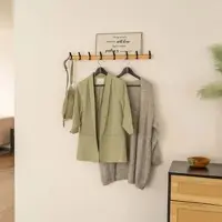 HOME DELUXE Garderobenleiste inkl. Haken, Magnete und Bilderregal STRIPE - 8 x Haken