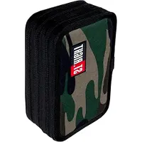 Markenlos St. Right XXL Federtasche mit 46 Teilen, gefüllte Federmappe für Schüler, 3-stöckig, 19 x 13 x 7 cm, inklusive Füller und leuchtendem Anhänger, Muster 18