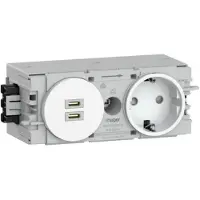 Hager GS17009016 Steckdose 1-fach mit USB-Charger C + C PD 20W Winsta C-Profil verkehrsweiß