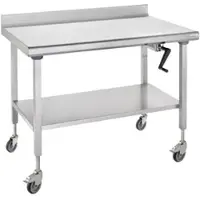 Tournus Ausstattung Edelstahltisch Ergonomix mit Rückenlehne 800 x 1600 x 700 cm