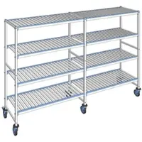 Tournus Ausstattung Fahrbares Regal mit herausnehmbaren Regalböden 4 Ebenen 175 x 273,6 x 50 cm - ALE2736R