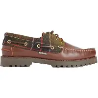 Barbour für Herren. MFO0795 Braune Leder-Bootsschuhe (42), Wohnung, Schnürsenkel, Lässig