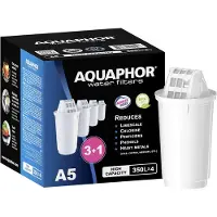 AQUAPHOR Filterkartusche A5 Pack 3+1 I Filtert Kalk & Chlor sowie Schwermetalle