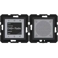 Hager WAN6110BM Radio Touch UP DAB+, Bluetooth mit Lautsprecher, A.x/C.x, nachtschwarz matt