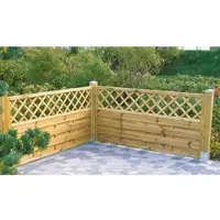 Meingartenversand.de Sichtschutzzaun 180 x 90 cm – Holzzaun aus druckimprägniertem Holz – Lamellenzaun mit Rankgitter – ideal als Sichtschutz für Garten & Terrasse