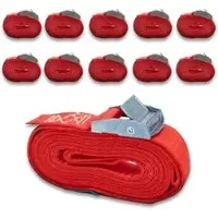 Dolezych Spanngurt orange, mit Klemmschloss, 250 kg Zurrkraft, DIN EN 12195-2, 25 mm x 2,5 m, 10 Stück