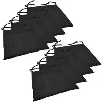NYVI Stuhlkissen 40x40 cm ComfySeat - Sitzkissen mit Bändern / Schleife, 9-fache Steppung - Indoor & Outdoor, Farbe:Anthrazit, Set:8er Set