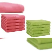 Betz 10 Stück Gästehandtücher PREMIUM 100% Baumwolle Gästetuch Set 30x50 cm himbeere und avocadogrün