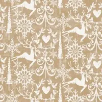 Mank XL Serviette Airlaid Bob in Goldbraun, 48 x 48 cm, 50 Stück - Weihnachten Rentier Tannenbaum