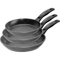 Stoneline Pfannen-Set Aluminiumguss Set, 1x Bratpfanne Ø 22 cm, 1x Bratpfanne Ø 20 cm, 1x Schmorpfanne Ø 28 cm, 3 Stk. tlg. Induktion