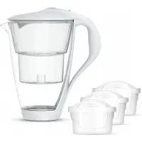 Dafi Glaskrug Crystal Led 2 l + 3 Unimax-Einsätze Reines Wasser Filtration