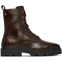 Tommy Hilfiger Schnürstiefelette "TH STUD LEATHER LACE-UP BOOT" Blockabsatz, Schnürboots mit zusätzlichem Innenreißverschluss