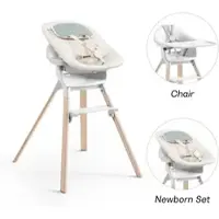Stokke CLIKKTM Bundle Hochstuhl Bambus inkl. Newbornset, weiss
