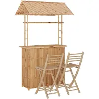 vidaXL 3-tlg. Bar-Set Bambus